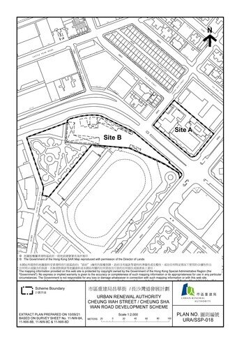 Site plan of Cheung Wah Street/Cheung Sha Wan Road Development Scheme