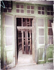 Original wooden doors.